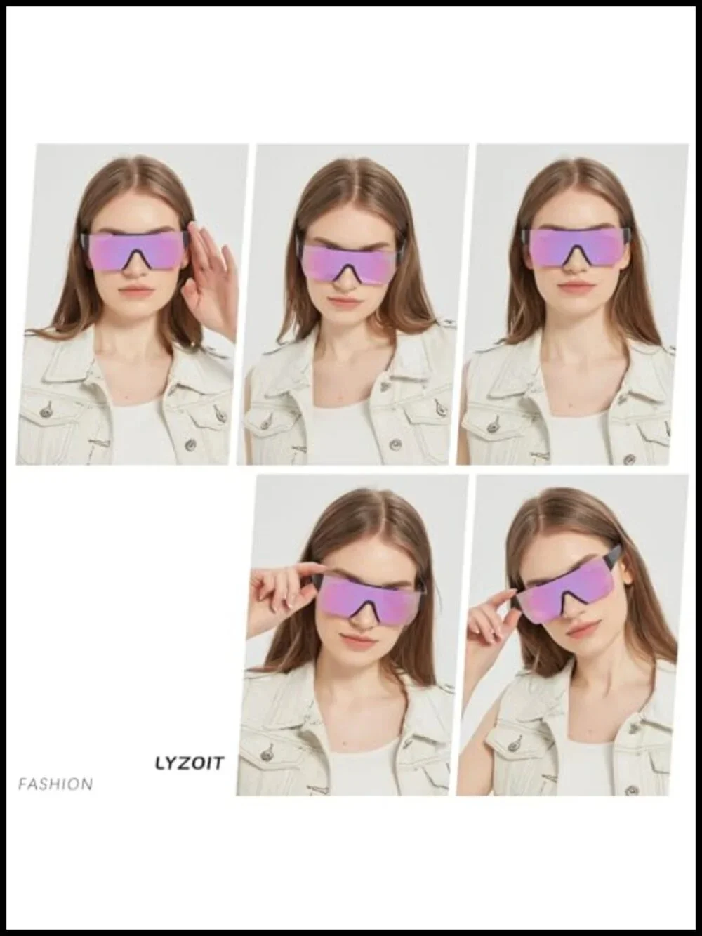 Square Flat Top Shield Sunglasses UV400 Protection Unisex Adults